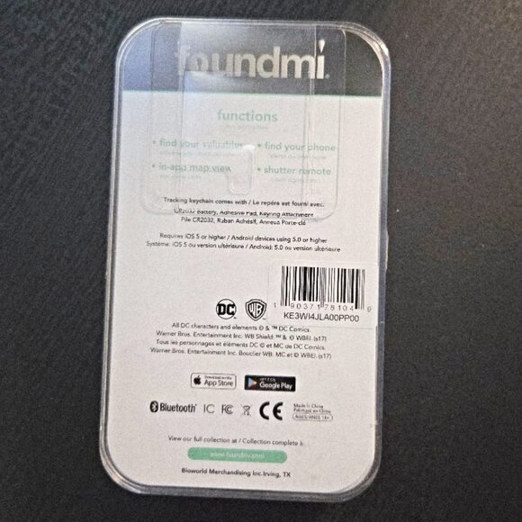 New / Sealed Foundmi Bluetooth Tracking Remote Keychain Captain America / DC - Picture 2 of 3